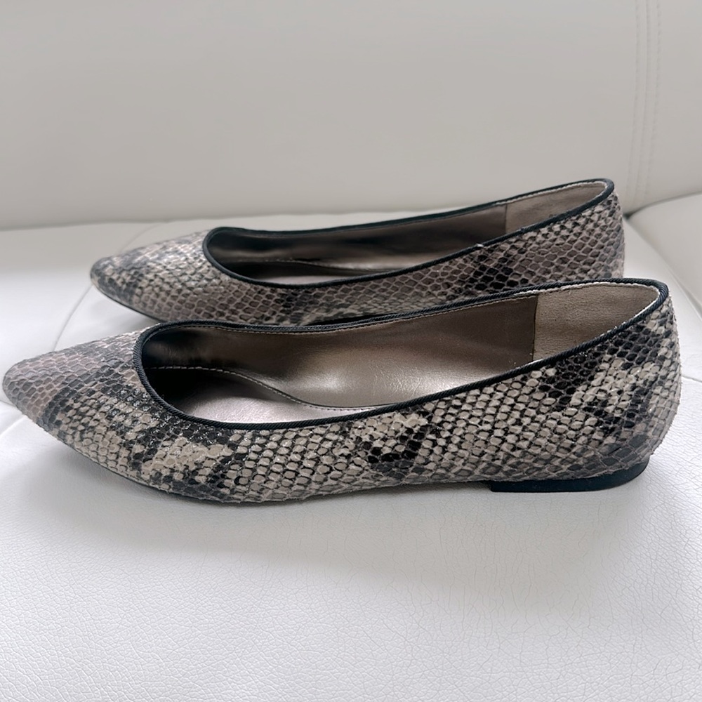 Loft Snake Print Skimmer Flat, size 6.5
